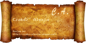 Czakó Alexia névjegykártya